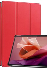 Nomfy Hoes Geschikt voor Lenovo Tab P12 Hoes Tri-fold Tablet Hoesje Case Met Uitsparing Geschikt voor Lenovo Pen Met Screenprotector - Hoesje Geschikt voor Lenovo Tab P12 Hoesje Hardcover Bookcase - Rood