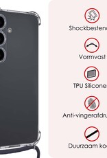 NoXx Hoes Geschikt voor Samsung A35 Hoesje Transparant Met Telefoonkoord Cover Shock Proof Case Koord Hoes
