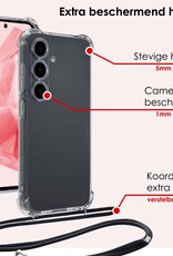 NoXx Hoes Geschikt voor Samsung A35 Hoesje Transparant Met Telefoonkoord Cover Shock Proof Case Koord Hoes