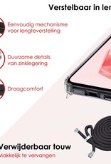 NoXx Hoes Geschikt voor Samsung A35 Hoesje Transparant Met Telefoonkoord Cover Shock Proof Case Koord Hoes