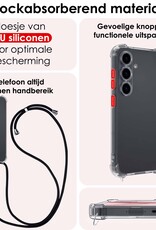 NoXx Hoes Geschikt voor Samsung A35 Hoesje Transparant Met Telefoonkoord Cover Shock Proof Case Koord Hoes