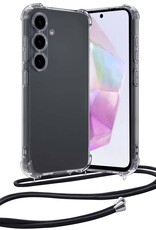 Nomfy Hoesje Geschikt voor Samsung A35 Hoesje Shock Proof Transparant Met Telefoonketting Case Shock Koord - Hoesje Geschikt voor Samsung Galaxy A35 5G Shock Proof Case Met Koord - Transparant