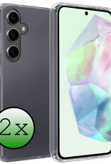 BASEY. Hoes Geschikt voor Samsung A35 Hoesje Siliconen Back Cover Case - Hoesje Geschikt voor Samsung Galaxy A35 5G Hoes Cover Hoesje - Transparant - 2 Stuks