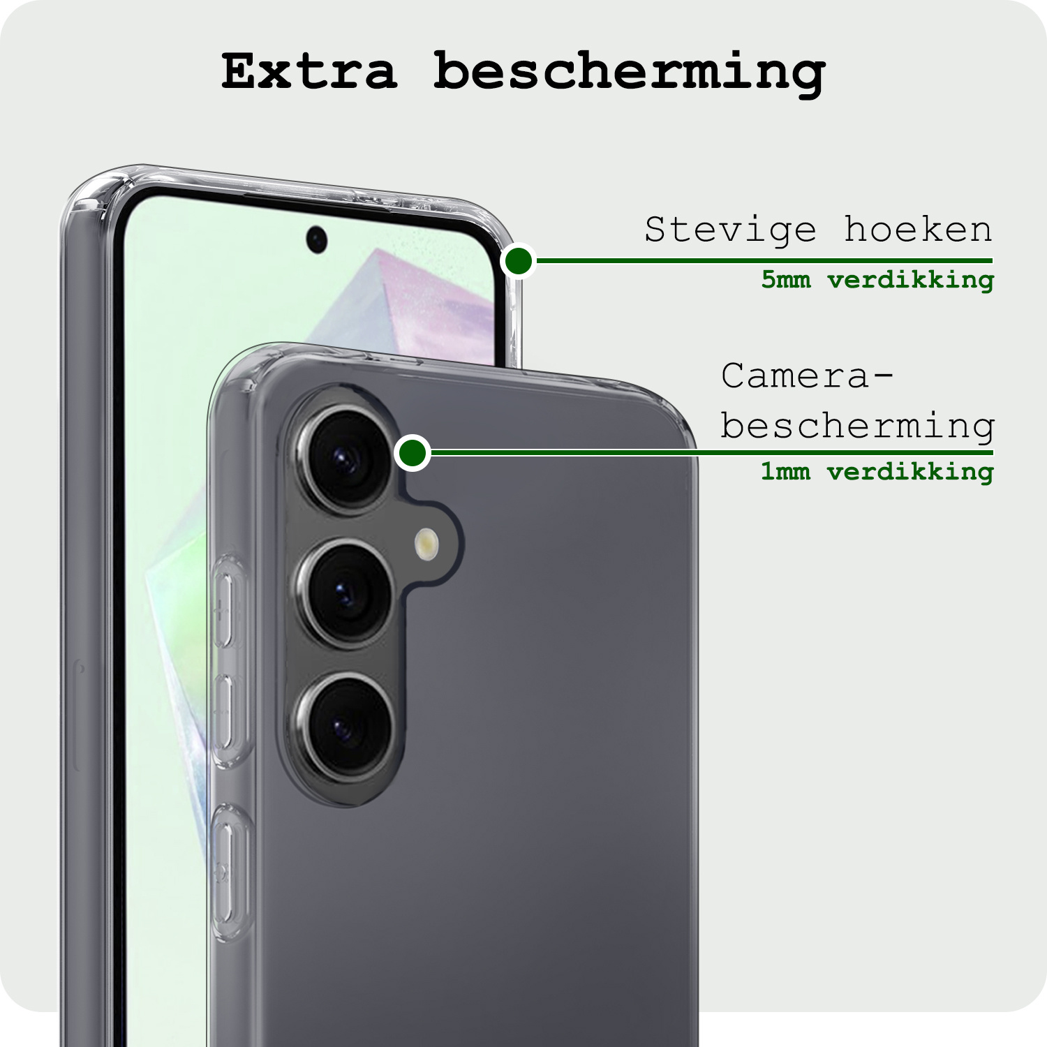 BASEY. Hoes Geschikt voor Samsung A35 Hoesje Siliconen Back Cover Case - Hoesje Geschikt voor Samsung Galaxy A35 5G Hoes Cover Hoesje - Transparant - 2 Stuks
