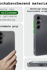 BASEY. Hoes Geschikt voor Samsung A35 Hoesje Siliconen Back Cover Case Met Screenprotector - Hoesje Geschikt voor Samsung Galaxy A35 5G Hoes Cover Hoesje - Transparant