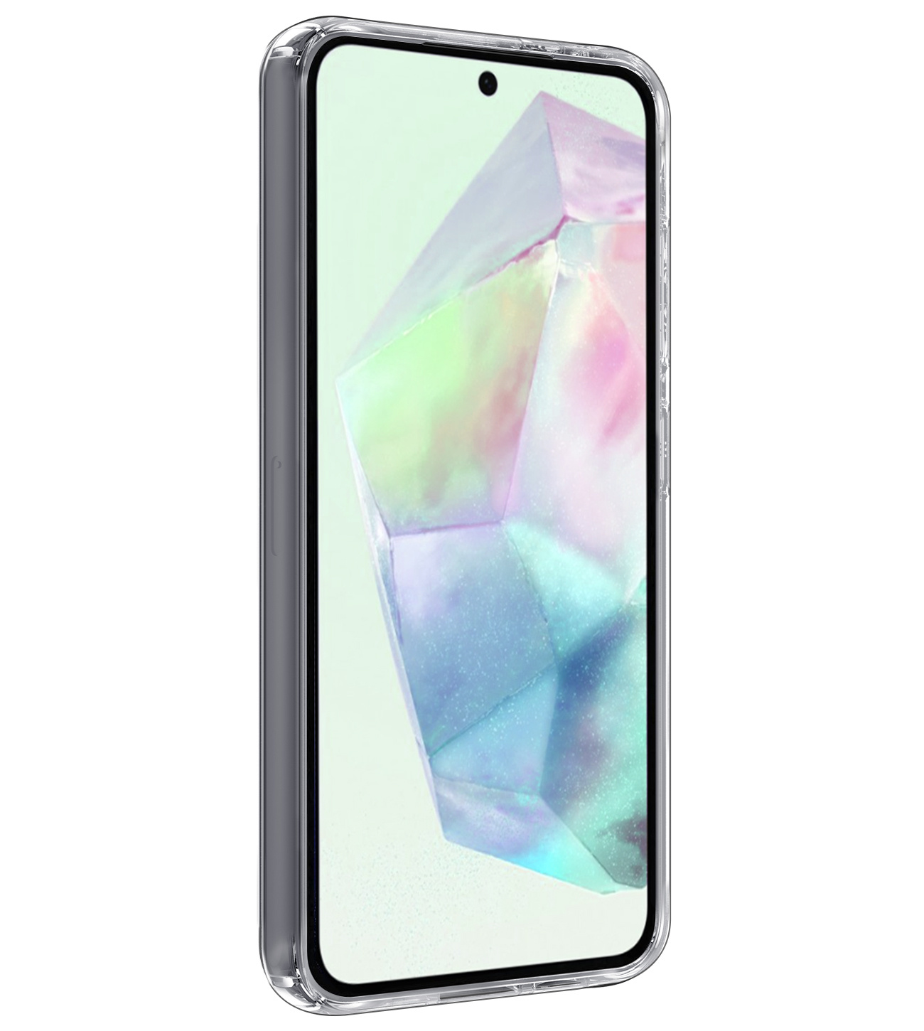 BASEY. Hoes Geschikt voor Samsung A35 Hoesje Siliconen Back Cover Case Met Screenprotector - Hoesje Geschikt voor Samsung Galaxy A35 5G Hoes Cover Hoesje - Transparant