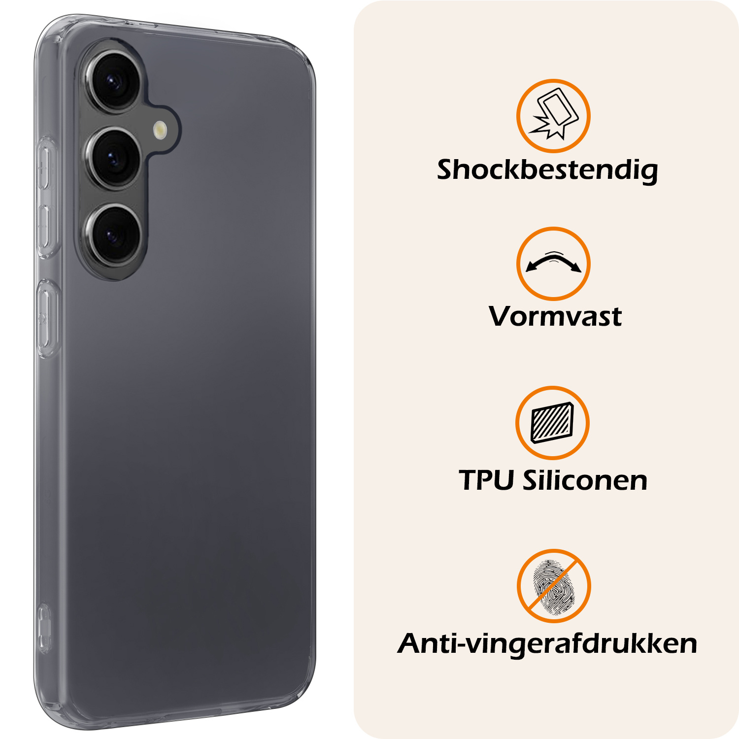 Nomfy Hoesje Geschikt voor Samsung A35 Hoesje Siliconen Cover Case Met Screenprotector - Hoes Geschikt voor Samsung Galaxy A35 5G Hoes Back Case - Transparant