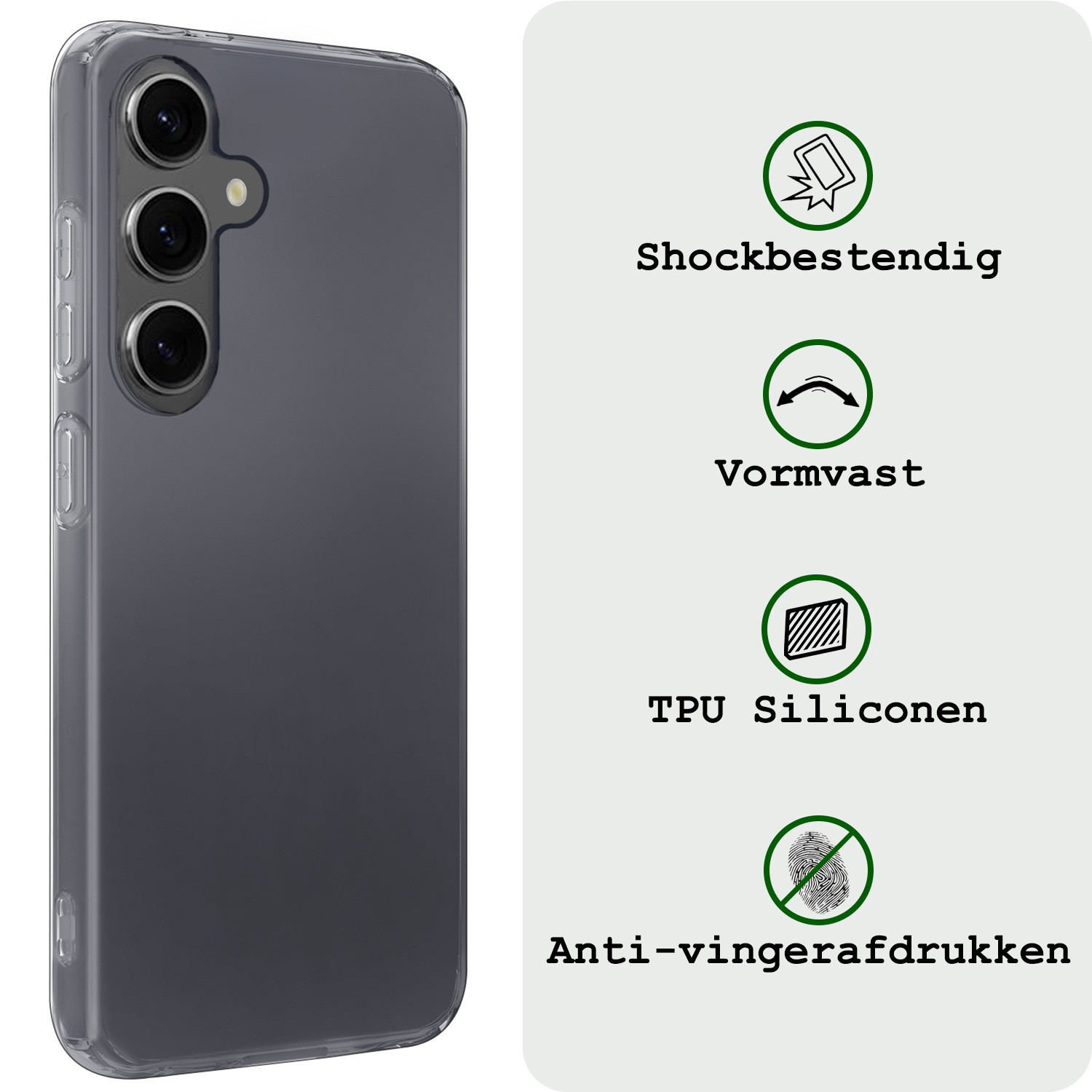 BASEY. Hoes Geschikt voor Samsung A35 Hoesje Siliconen Back Cover Case Met 2x Screenprotector - Hoesje Geschikt voor Samsung Galaxy A35 5G Hoes Cover Hoesje - Transparant