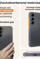 Nomfy Hoesje Geschikt voor Samsung A35 Hoesje Siliconen Cover Case Met 2x Screenprotector - Hoes Geschikt voor Samsung Galaxy A35 5G Hoes Back Case - Transparant