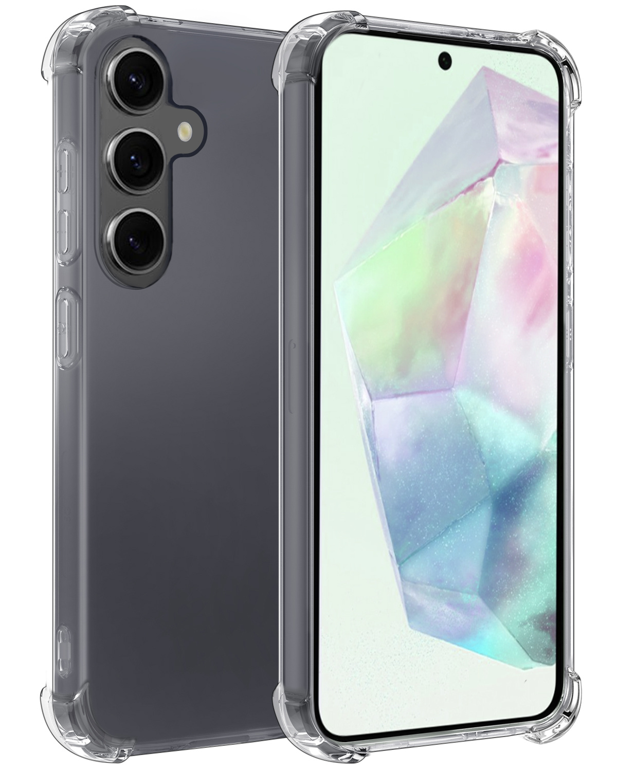 BASEY. Hoes Geschikt voor Samsung A35 Hoesje Shock Proof Case Hoes Siliconen - Hoesje Geschikt voor Samsung Galaxy A35 5G Hoes Cover Shockproof - Transparant