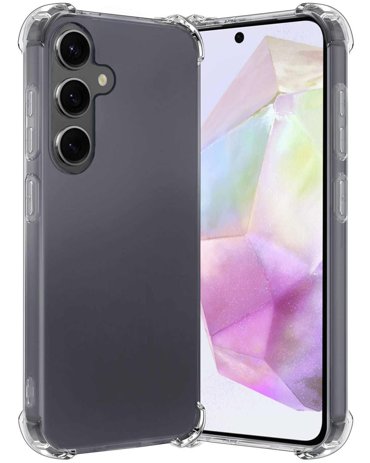 Nomfy Hoesje Geschikt voor Samsung A35 Hoesje Shock Proof Cover Case Shockproof - Hoes Geschikt voor Samsung Galaxy A35 5G Hoes Siliconen Back Case - Transparant