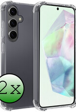 BASEY. Hoes Geschikt voor Samsung A35 Hoesje Shock Proof Case Hoes Siliconen - Hoesje Geschikt voor Samsung Galaxy A35 5G Hoes Cover Shockproof - Transparant - 2 Stuks