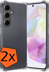 Nomfy Hoesje Geschikt voor Samsung A35 Hoesje Shock Proof Cover Case Shockproof - Hoes Geschikt voor Samsung Galaxy A35 5G Hoes Siliconen Back Case - Transparant - 2 PACK