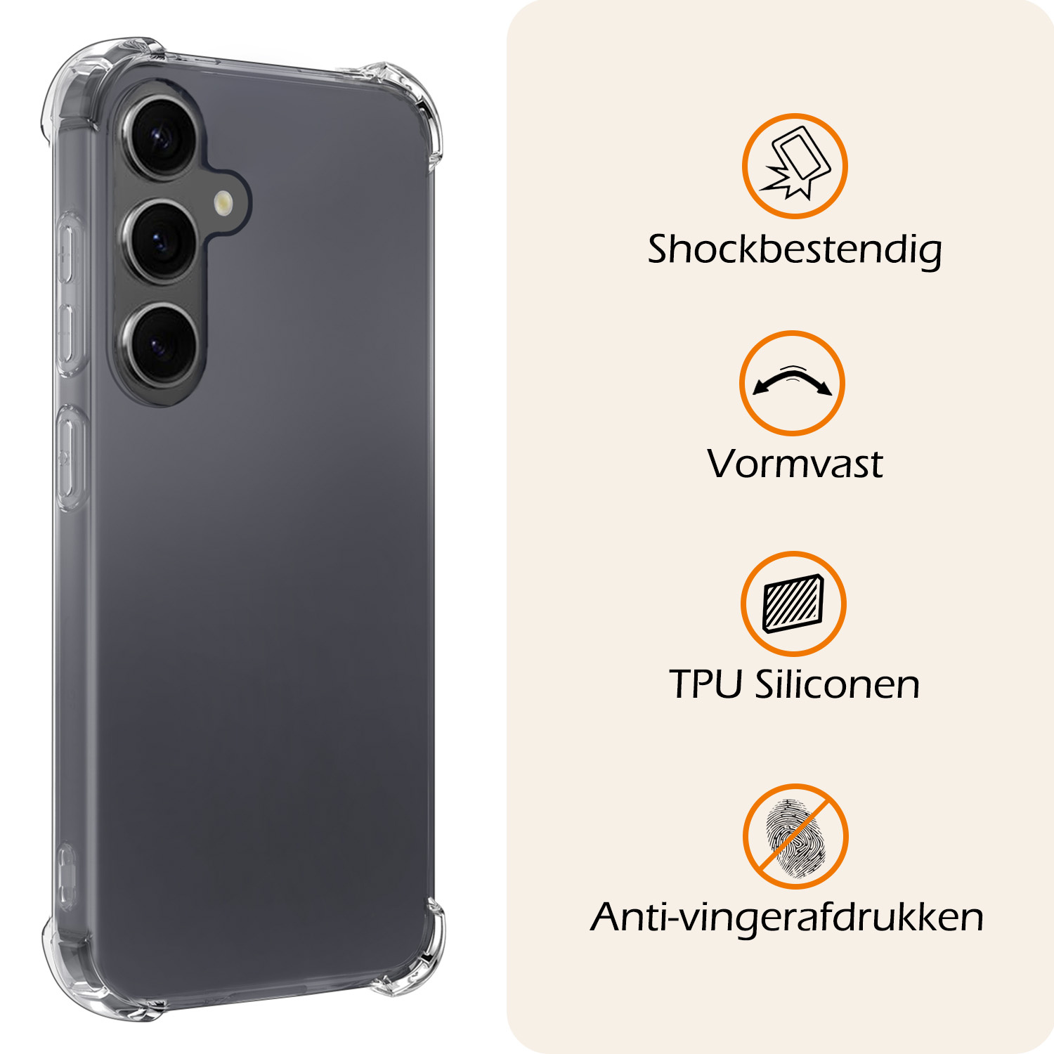 Nomfy Hoesje Geschikt voor Samsung A35 Hoesje Shock Proof Cover Case Shockproof - Hoes Geschikt voor Samsung Galaxy A35 5G Hoes Siliconen Back Case - Transparant - 2 PACK