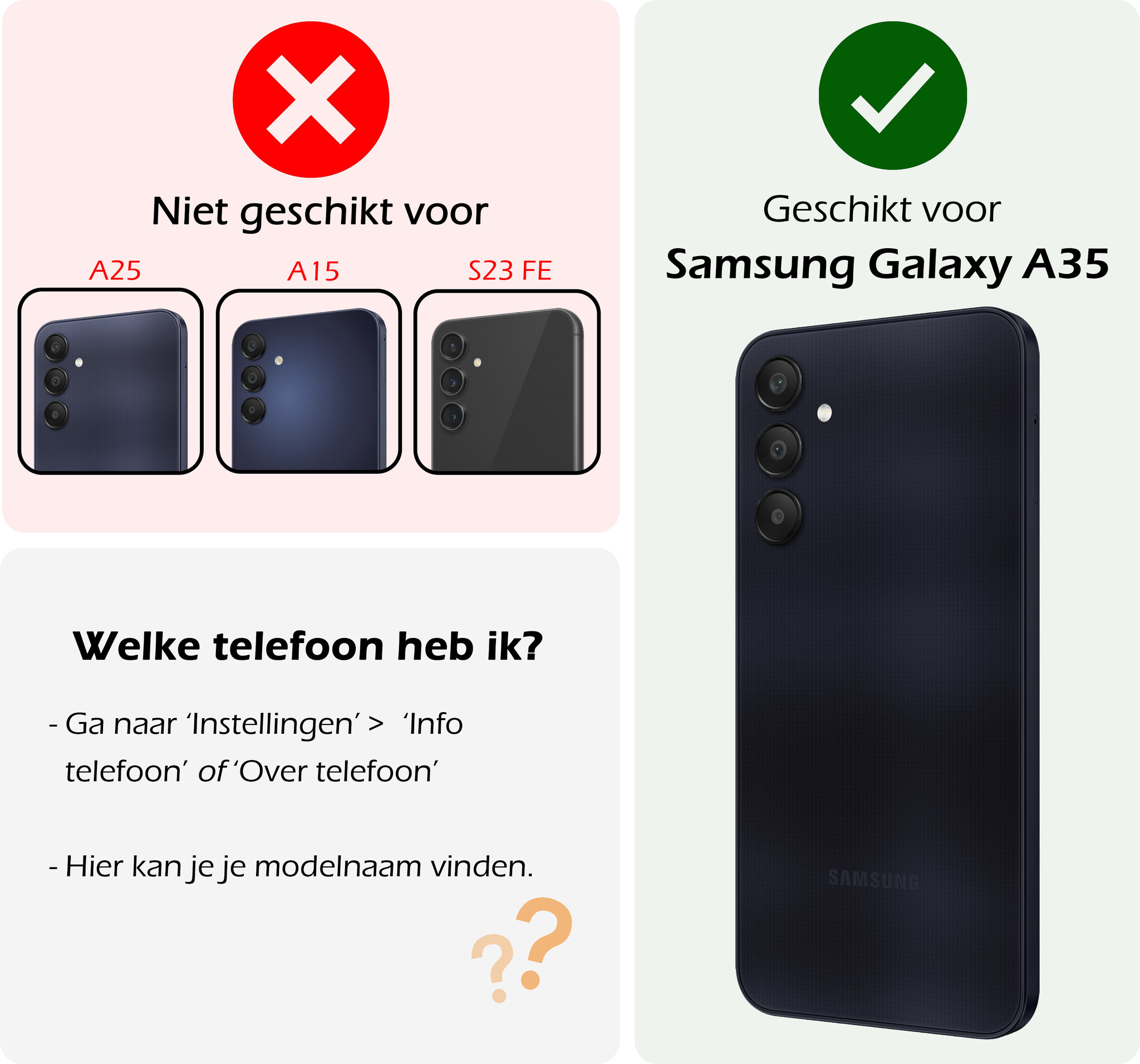 Nomfy Hoesje Geschikt voor Samsung A35 Hoesje Shock Proof Cover Case Shockproof - Hoes Geschikt voor Samsung Galaxy A35 5G Hoes Siliconen Back Case - Transparant - 2 PACK