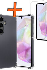 Nomfy Hoesje Geschikt voor Samsung A35 Hoesje Shock Proof Cover Case Shockproof Met Screenprotector - Hoes Geschikt voor Samsung Galaxy A35 5G Hoes Siliconen Back Case - Transparant