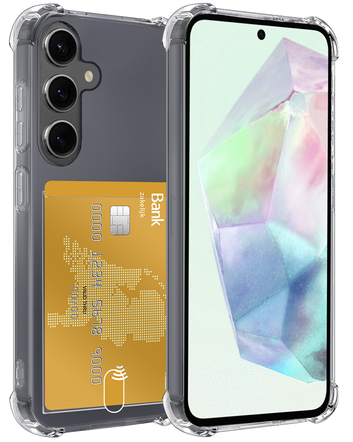 BASEY. Hoes Geschikt voor Samsung A35 Hoesje Shock Proof Case Hoes - Hoesje Geschikt voor Samsung Galaxy A35 5G Hoes Cover Shockproof - Transparant