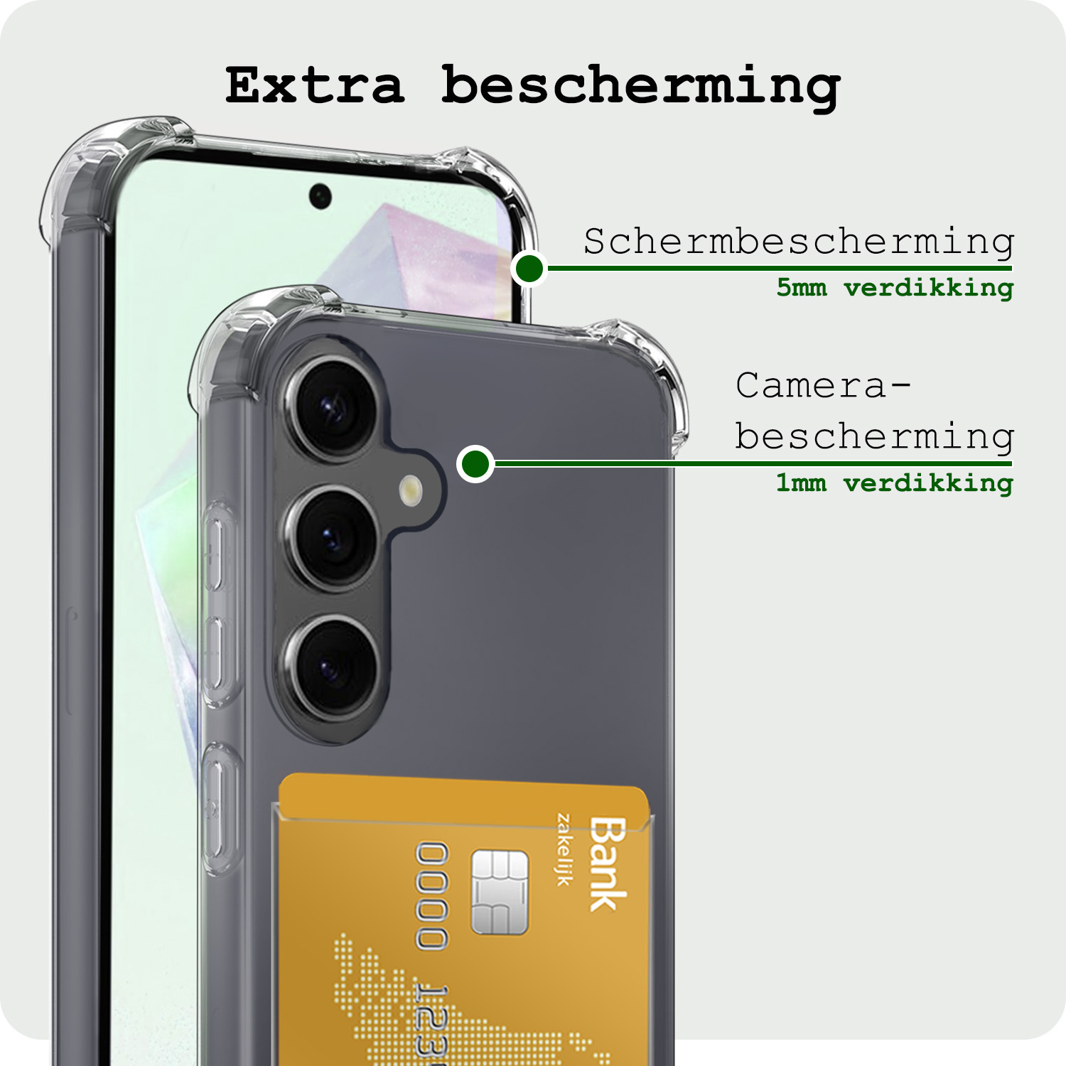 BASEY. Hoes Geschikt voor Samsung A35 Hoesje Shock Proof Case Hoes - Hoesje Geschikt voor Samsung Galaxy A35 5G Hoes Cover Shockproof - Transparant