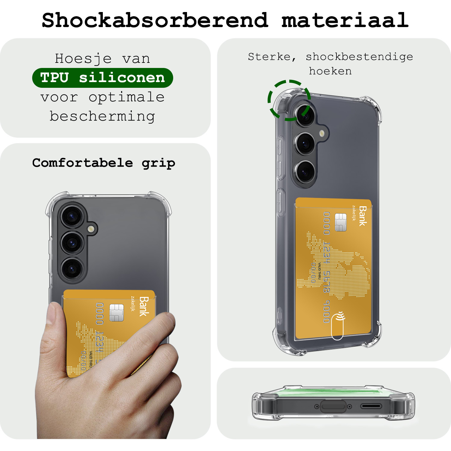 BASEY. Hoes Geschikt voor Samsung A35 Hoesje Shock Proof Case Hoes - Hoesje Geschikt voor Samsung Galaxy A35 5G Hoes Cover Shockproof - Transparant