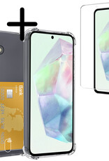 BASEY. Hoes Geschikt voor Samsung A35 Hoesje Shock Proof Case Hoes Met Screenprotector - Hoesje Geschikt voor Samsung Galaxy A35 5G Hoes Cover Shockproof - Transparant