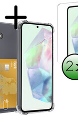 BASEY. Hoes Geschikt voor Samsung A35 Hoesje Shock Proof Case Hoes Met 2x Screenprotector - Hoesje Geschikt voor Samsung Galaxy A35 5G Hoes Cover Shockproof - Transparant