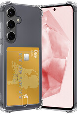 NoXx Hoes Geschikt voor Samsung A35 Hoesje Pasjeshouder Cover Shock Proof Case Siliconen Hoes Met Kaarthouder - Transparant