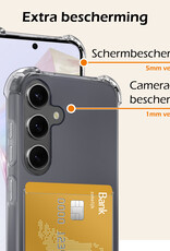 Nomfy Hoesje Geschikt voor Samsung A35 Hoesje Pasjeshouder Shockproof Pas Houder - Hoesje Geschikt voor Samsung Galaxy A35 5G Hoes Met Kaarthouder - Transparant