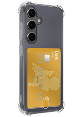 NoXx Hoes Geschikt voor Samsung A35 Hoesje Pasjeshouder Cover Shock Proof Case Siliconen Hoes Met Kaarthouder - Transparant - 2x