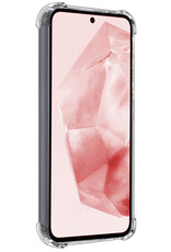 NoXx Hoes Geschikt voor Samsung A35 Hoesje Pasjeshouder Cover Shock Proof Case Siliconen Hoes Met Kaarthouder Met Screenprotector - Transparant