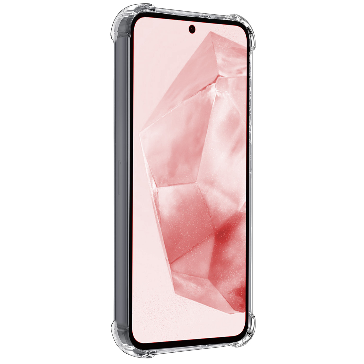 NoXx Hoes Geschikt voor Samsung A35 Hoesje Pasjeshouder Cover Shock Proof Case Siliconen Hoes Met Kaarthouder Met Screenprotector - Transparant