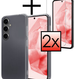 NoXx NoXx Samsung Galaxy A35 Hoesje Siliconen Met 2x Screenprotector - Transparant