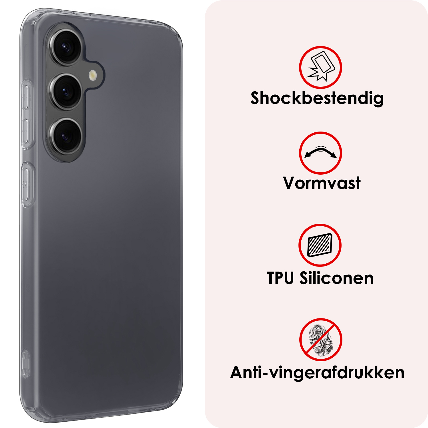 NoXx Hoes Geschikt voor Samsung A35 Hoesje Cover Siliconen Back Case Hoes Met 2x Screenprotector - Transparant