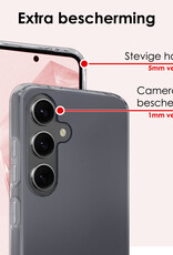 NoXx Hoes Geschikt voor Samsung A35 Hoesje Cover Siliconen Back Case Hoes Met 2x Screenprotector - Transparant