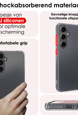 NoXx Hoes Geschikt voor Samsung A35 Hoesje Cover Siliconen Back Case Hoes Met 2x Screenprotector - Transparant