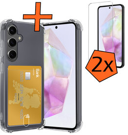 Nomfy Nomfy Samsung Galaxy A35 Hoesje Pashouder Met 2x Screenprotector