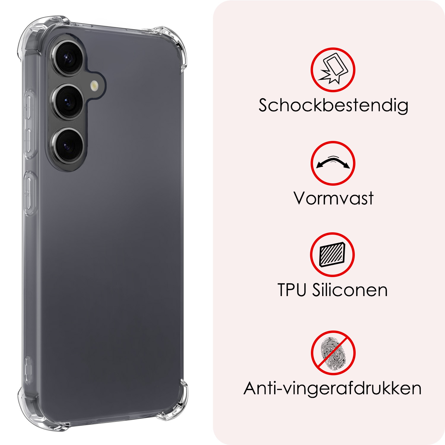 NoXx Hoes Geschikt voor Samsung A35 Hoesje Siliconen Cover Shock Proof Back Case Shockproof Hoes - Transparant