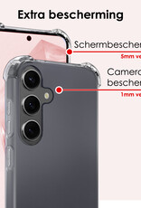 NoXx Hoes Geschikt voor Samsung A35 Hoesje Siliconen Cover Shock Proof Back Case Shockproof Hoes - Transparant - 2x