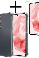 NoXx Hoes Geschikt voor Samsung A35 Hoesje Siliconen Cover Shock Proof Back Case Shockproof Hoes Met Screenprotector - Transparant