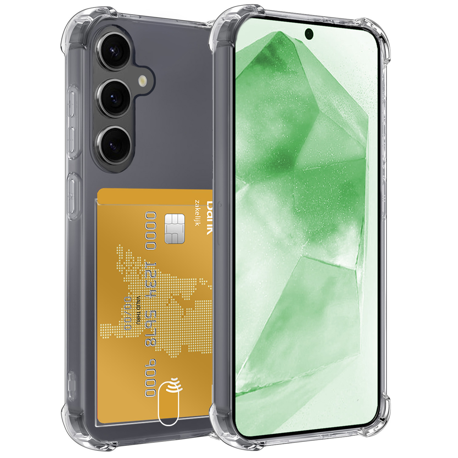 BASEY. Hoes Geschikt voor Samsung A55 Hoesje Shock Proof Case Hoes - Hoesje Geschikt voor Samsung Galaxy A55 Hoes Cover Shockproof - Transparant