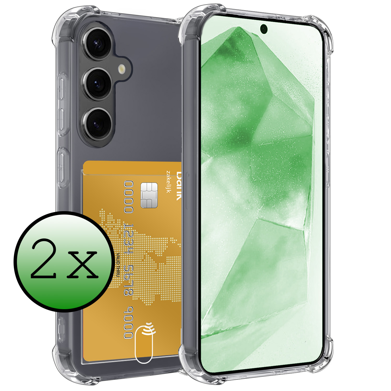 BASEY. Hoes Geschikt voor Samsung A55 Hoesje Shock Proof Case Hoes - Hoesje Geschikt voor Samsung Galaxy A55 Hoes Cover Shockproof - Transparant - 2 Stuks