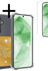 BASEY. Hoes Geschikt voor Samsung A55 Hoesje Shock Proof Case Hoes Met Screenprotector - Hoesje Geschikt voor Samsung Galaxy A55 Hoes Cover Shockproof - Transparant