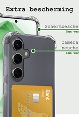 BASEY. Hoes Geschikt voor Samsung A55 Hoesje Shock Proof Case Hoes Met Screenprotector - Hoesje Geschikt voor Samsung Galaxy A55 Hoes Cover Shockproof - Transparant