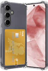 NoXx Hoes Geschikt voor Samsung A55 Hoesje Pasjeshouder Cover Shock Proof Case Siliconen Hoes Met Kaarthouder - Transparant