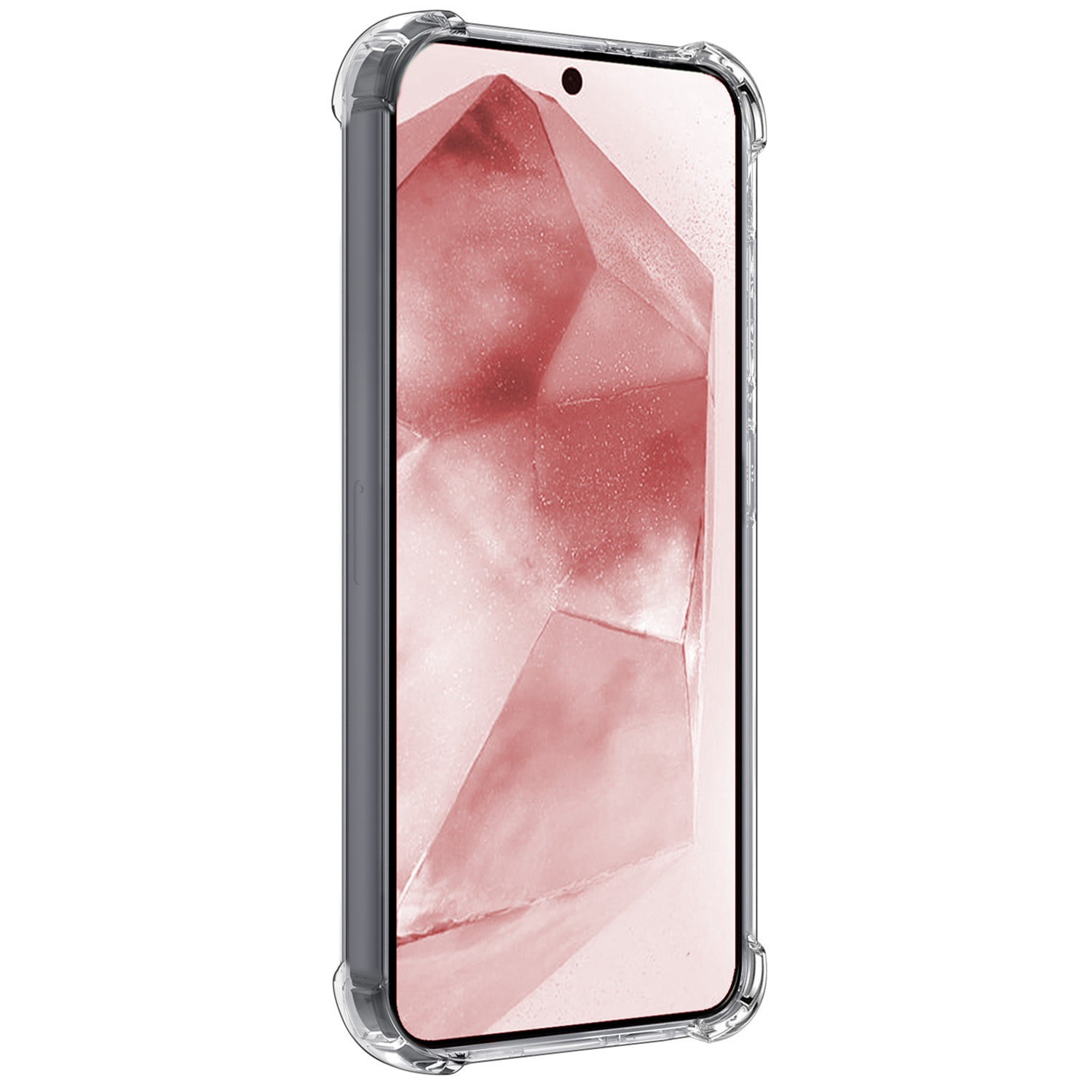 NoXx Hoes Geschikt voor Samsung A55 Hoesje Pasjeshouder Cover Shock Proof Case Siliconen Hoes Met Kaarthouder - Transparant