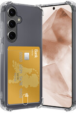 Nomfy Hoesje Geschikt voor Samsung A55 Hoesje Pasjeshouder Shockproof Pas Houder - Hoesje Geschikt voor Samsung Galaxy A55 Hoes Met Kaarthouder - Transparant