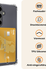 Nomfy Hoesje Geschikt voor Samsung A55 Hoesje Pasjeshouder Shockproof Pas Houder - Hoesje Geschikt voor Samsung Galaxy A55 Hoes Met Kaarthouder - Transparant - 2 PACK