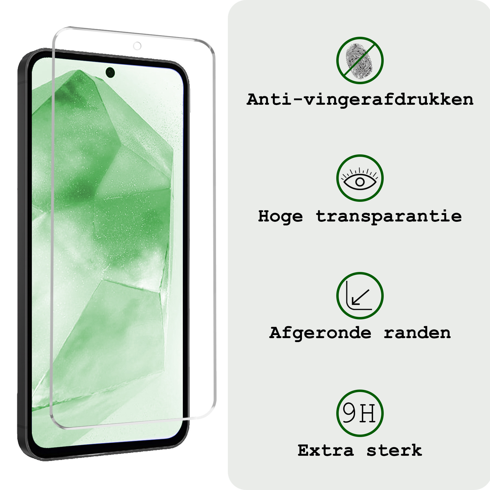 BASEY. Hoes Geschikt voor Samsung A55 Hoesje Shock Proof Case Hoes Met Screenprotector - Hoesje Geschikt voor Samsung Galaxy A55 Hoes Cover Shockproof - Transparant