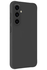 NoXx Hoes Geschikt voor Samsung A35 Hoesje Cover Siliconen Back Case Hoes Met 2x Screenprotector - Zwart