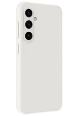 NoXx Hoes Geschikt voor Samsung A35 Hoesje Cover Siliconen Back Case Hoes Met 2x Screenprotector - Wit