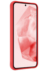NoXx Hoes Geschikt voor Samsung A35 Hoesje Cover Siliconen Back Case Hoes Met 2x Screenprotector - Rood